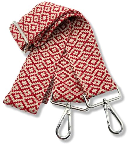 EDERER Schultergurt Taschengurt 5 cm Breit mit Karabiner in Silber verstellbar 70-130 cm Umhängegurt Schulterriemen für Taschen und Handtaschen | AGG-S-21