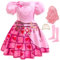 Tyidalin Bridget Costume Bambina Vestito Rosa con Parrucca Principessa Abito Ragazze di Halloween Cosplay Carnevale Festa