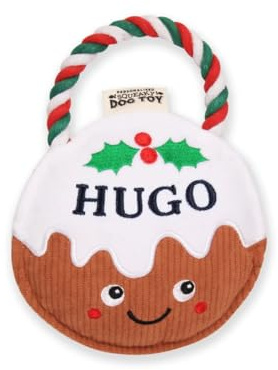 History & Heraldry Personalised Christmas Pudding Dog Toy (Hugo)