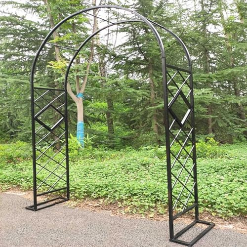 Generisch Heavy Duty Rosenbogen Metall Gartenbogen für Kletterpflanzen, Breite 140cm 160cm 180cm 200cm 220cm 240cm 260cm 280cm 300cm 320cm 340cm Torbogen Rankhilfe Rankgitter(Schwarz,W240 X H230cm)