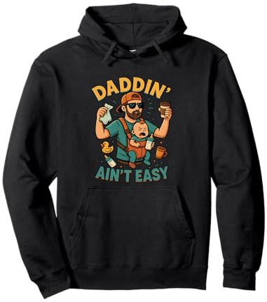 Papa sein ist schwer Lustig Baby Trage Kaffee Vater Humor Pullover Hoodie