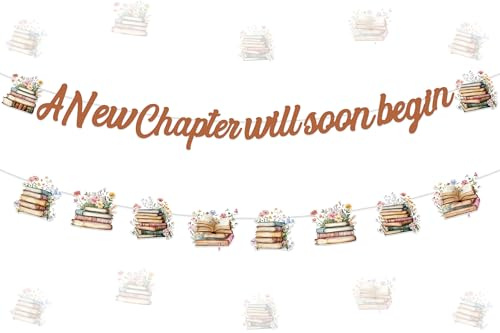 Storybook Brautparty-Dekorationen, A New Chapter Will Soon Begins Banner Storybook Thema Girlande Wildblume Floral Bridals Dusche Dekor für Mädchen Buch Themed Baby Shower Bridal Shower Supplies