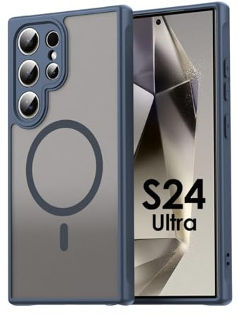 Handy Hülle für Samsung Galaxy S24 Ultra Matt Case Schutzhülle |Stoßfest|Kratzfest|100% Passgenau| Rundumschutz | Blau
