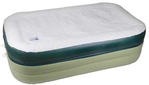 Gonetre Piscine Gonflable Piscine de Pagayage bébé Piscine Gonflable 1,5 M de Forme Rectangulaire Motifs Mignons Pliables PVC bébé Piscine pour Enfants pour Enfants (Vert)