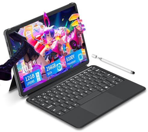 10.1 inch 2 in 1 Laptop 12 GB DDR3 256GB SSD, M3-8100Y Processor (up to 3.40GHz), 800 * 1280 Touch Display, Wifi5, Bluetooth 5.0, HDMI*1, Type C Full Function, Backlit Keyboard, Win11,Laptop