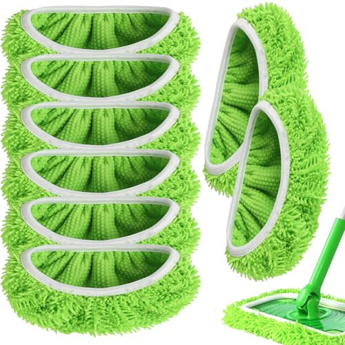8 Articoli Panni Riutilizzabili per Swiffer Mop, Panni in Micro Fibra, Lavabile e Resistente allo Spostamento, Asciutto o Bagnato, per i Pavimenti, i Vetri, gli Armadi, i Pensili della Cucina,