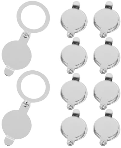 HOMSFOU 10Pcs Silver Door Viewer Peephole Cover Plates 16Mm Inner Diameter Thin Split Design Privacy Shield for Apartment Door Security
