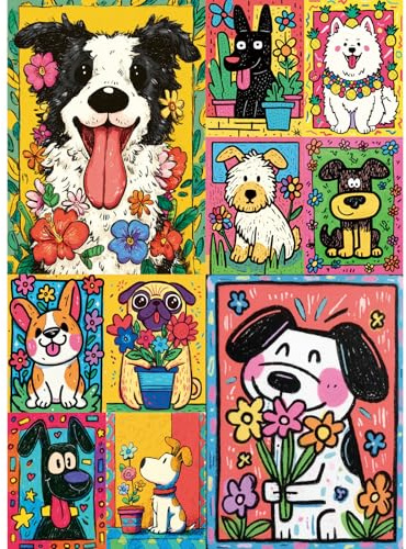 HUADADA Jigsaw Puzzles for Adults 1000 Pieces- Dog Collage-1000 Piece Jigsaw Puzzles for Adults-Jigsaw Puzzle Gift