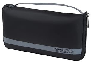 American Tourister - Kofferschutzhülle M, Faltbare Kofferhülle, Reisekoffer Schutz, 62 x 45 x 30 cm, Schwarz/Grau
