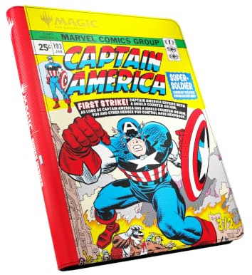 Gamegenic, Magic: The Gathering – Marvel Super Heroes Zip-Up Album 18-Pock. | 20 Seiten, 18 Taschen mit seitlichem Karteneinschub, bis zu 360 eingehüllte Karten, Motiv: Captain America/Black Panther