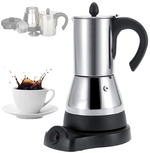 Electric Coffee Percolator, Stainless Steel Coffee Maker with 4-Cup Capacity, Automatic Keep Warm Function, Ideal for Drip Coffee and French Press Brewing