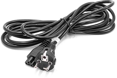 vhbw Schutzkontaktstecker für Kaltgeräte z.B. PC Monitor Computer | Drucker Saugroboter C5 Micky Mouse Kleeblatt Buchse, 3 m