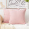 Home Brilliant Faux Linen Cushion Cover 45 x 45 Pack of 2, for Mum, Solid Decorative Handmade Throw Cushions for Bed Sofa, 45x45 cm, 18 inches, Baby Pink