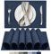 BETEAM Platzsets Abwaschbar 6er Set Vinyl Tischsets für Esstisch Waschbar Küchen Platzdecken Langlebige Tischsets für Drinnen Draußen-01 Navy Blau, 6er Set