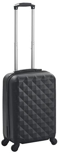 vidaXL Hardcase Trolley, Durable, Secure and Lightweight ABS Material with Fabric Lining, Compact with Spacious Interior, 360-Degree Castors, Comfortable Travel Experience - Black