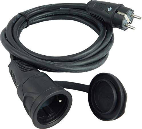 NWP Schuko Verlängerungskabel 3m Gummikabel - 3x1,5mm² H07RN-F - IP54 - Stromkabel für Baustelle, Garten, Industrie, Märkte, Außenbereich