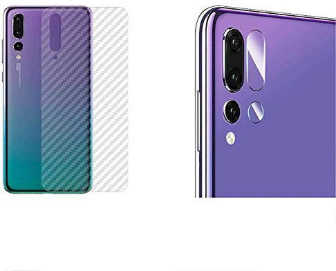superior ZRL® 2.5D [2Pcs Pellicola Proteggi Lente per Obiettivo Fotocamera in Vetro temperato + 2 PCS Pellicola Posteriore in Fibra di Carbonio] per Huawei P20/P20 PRO/Mate 30 5G/Mate 30 PRO 5G