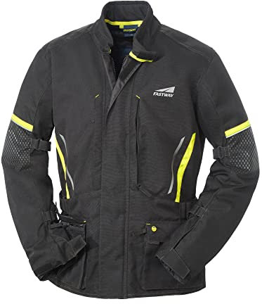 Fastway Textil Motorradjacke Herren mit Protektoren, Wasserdichte Motorrad Jacke Herren, Atmungsaktiv, Winddicht, Thermo-Isolierung, Sicherheitsnähte, Verbindungsreißverschluss, Ventilationssystem, 48