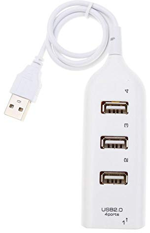 BEPM Notebook Usb Splitter Usb Extender Usb Port Usb Hubs Universal Usb Hub 4 Port Usb 2.0 With Cable High Speed Mini Hub Socket Pattern Splitter Cable Adapter For Laptop Pc-White