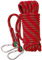 QHY Kletterseil 12mm Hochfestes Sicherheitsseil Rettungsseil Mit Karabiner Statisches Kletterseil Allzweckseil Festmacherleine Heavy Duty Seil Leine Outdoor (Color : Red, Size : 50m*12mm)