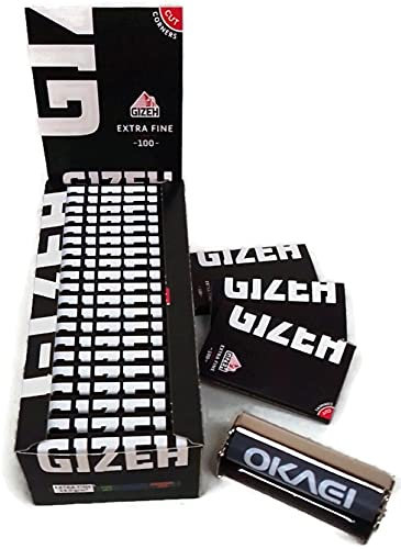 Gizeh Black Extra Fine Magnet Kurzes 20 x100 Paper+ Okaei Zigarettendrehmaschine