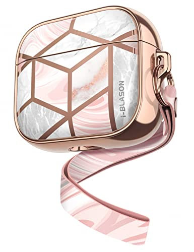 i-Blason AirPods 3 Hülle Tragbar AirPods 3 Case Stoßfest AirPods 3 Schutzhülle Stylish AirPods 3 Cover [Cosmo] Front LED Sichtbar 2021 Ausgabe (Marmor)