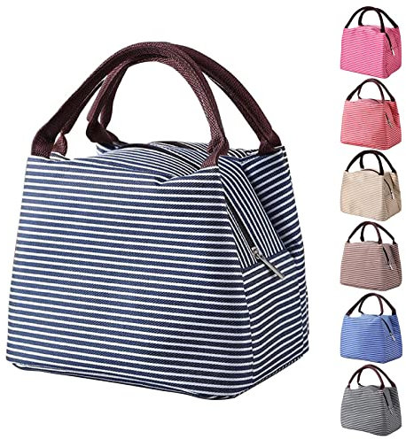 Nanxson Lunchtasche Isolierte Lunchbox Auslaufsichere Tragetasche Wiederverwendbare Kühltasche für Kinder Damen Herren Büro Arbeit Schule Picknick (5.5L,Navy)