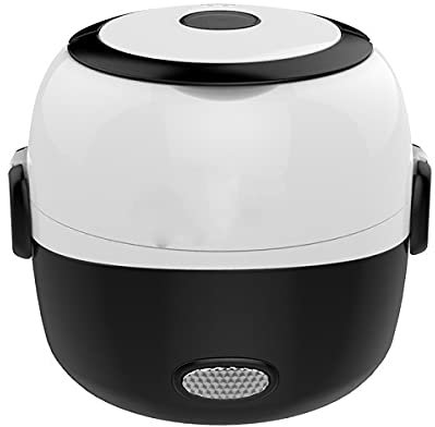 Electric Lunch Box, Portable Food Lunch Heater,3 Layers 2L Portable Electric Lunch Box Food Storage Heater Container Rice Cooker, 110V 200W, Stainless Steel + PP,Pink,3 floors (Brown 2 floors)