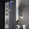 Duschstangeset Duschsäuleset, Duscharmatur Thermostat, Duschgarnitur mit Regendusche, Handdusche+Top Große Dusche+Hintere Waschdüse (124 * 24 * 17cm/Mit LCD-Display + blauem LED-Licht)