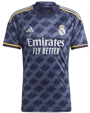 adidas Men's Soccer Real Madrid 23/24 Away Jersey - A Fan Jersey That Symbolizes Endless Support,, Legend Ink / Preloved Yellow, XL