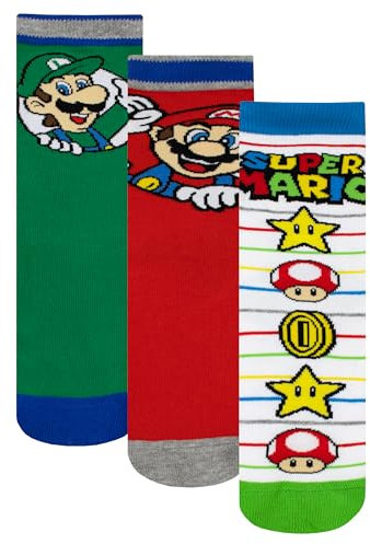 SUPER MARIO Socken | Jungen Socken | Mario Kleidung | 31cm-36cm