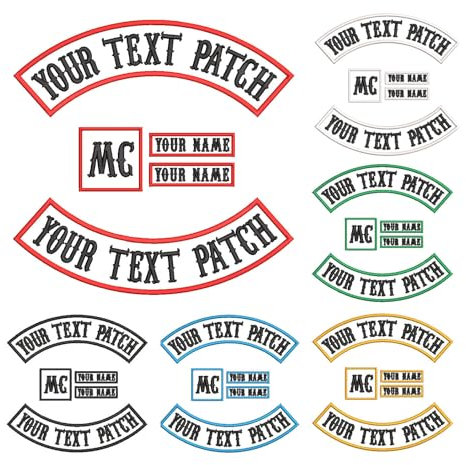 DIYEMB 5 Stück bestickte Biker-Aufnäher, personalisierte Stickerei, Rocker-Aufnäher, Motorrad-Patch, für Veteranen, Weste oder Jacke (weiß)