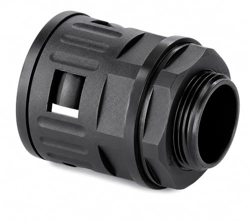 On1shelf M16 Flexible Conduit Connector AD15.8 16mm Black Straight Conduit Coupling Electrical Cable Conduit Joiner Pipe Connector Fitting for Corrugated Flexible Conduit, Packs of 10 | Waterproof, dustproof and salt resistant