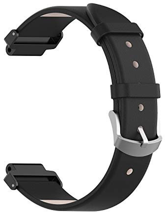 INF Echtlederarmband für Garmin Forerunner 220/230/235/630/620/735XT/Approach S20/S5 - Klassisch, Braun, 2 cm, Wasserfest, Schnalle, Silikon, Unisex