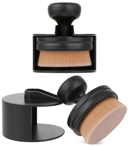 Amabro Car Tire Shine Brush, Auto Tyre Cleaning Brush with Stand Cover Soft Tire Shine Applicator High-Density Detailing Brush for Auto Detail Vents Dash Trim Seats Interior Emblems Wheels(Brown)