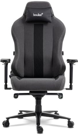 boulies Master Gaming chair, Ergonomic Office Chair for Adults with 4D Armrests, Comfortable Computer Chair for Home with Adjustable 4-way Lumbar Support and Head Pillow (Charcoal Grey, Max)