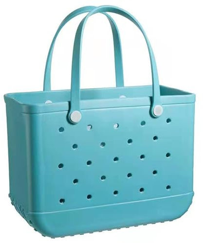 Tuxxjzm Bolsa de playa ligera para mujer, bolsa de goma EVA, bolsa de viaje de goma lavable grande para gimnasio, playa, piscina, Blue, Refer to