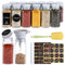 Ferghana 12Pcs Pot a Epices, 120ml Bocaux Epices, Pots à Épices avec couvercle Petit Pot Epice, Rangement Epices Cuisine avec Etiquette Stylo Entonnoir Brosse pour Rangement Epices Cuisine Accessoires