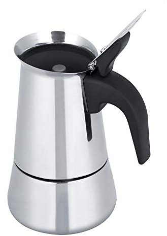 Lybunair Cafetera de acero inoxidable portátil para estufa de café espresso Moka, cafetera italiana, 2/4/6/9 tazas (100 ml, 200 ml, 300 ml, 450 ml) (300 ml)