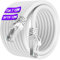 Soibke Cable Ethernet 12 metros Cat 7 Cable de Red 12m Alta Velocidad Redondo RJ45 Cable LAN Gigabit Cable Red 12m Blindado S/FTP Blanco Internet Cable de Conexión para Router, Modem - 10Mbps 600MHz