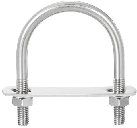 sourcing map Round U-Bolts, 4 Sets 50mm(1.97) Inner Width 75mm Length M8 304 Stainless Steel U Clamp Bolt with Nuts and Plates, for Boat Trailer