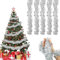 YINZZTRY Guirlandes Tinsel Noël, 5 * 2M Guirlandes de Noël Brillantes, Guirlande de Noël Sapin, Guirlande Métallique Brillante Ornements de Noël, pour Décoration de l'arbre de Noël, Argent