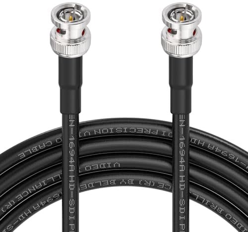 Superbat SDI Kabel 20m Belden 1694A | 3G/6G/12G 75ohm | BNC Stecker auf Stecker | HD-SDI/4K/8K | für HD Kamera, CCTV-Schwarz