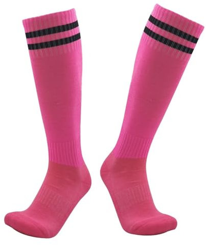 BULBEAWICK Calzettoni Da uomo 1 Paio Di Calze Da Calcio Calcio Per Adulti Calze Lunghe Ginocchio Gambali Sport Da Corsa Uomini Donne Calzini Da Ciclismo,Rosa,S