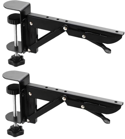 Desk Extension Folding Stand | Foldable Desktop Side Clip | Ergonomics Desk Extender Tray Clamp for Home, Computer Room, Study Room