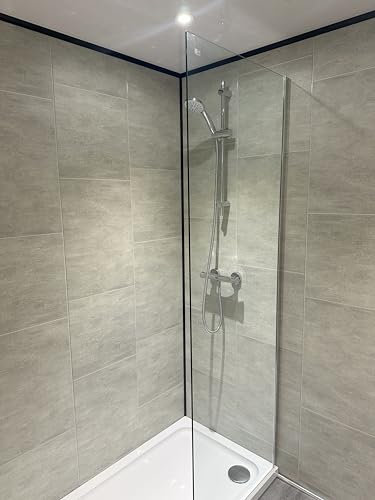 DBS Multi Grey Large Tile Effect PVC Wall Panel Shower Cladding (8 Panels)