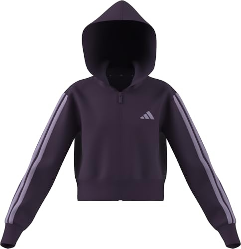adidas Bambina Essentials Full Zip Hoodie, Aurora Plum/Powder Plum, 13-14 Years