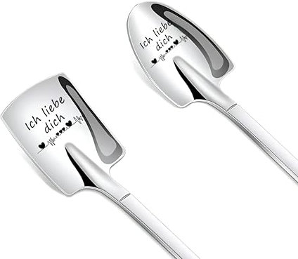 Ich Liebe Dich Löffel Geschenke für Paare 2 Stück Löffel Mit Gravur Geschenk für Valentinstag Ihn und Sie Geschenke für Frauen Männer Hochzeitsgeschenke Geburtstag Valentinstag Jahrestag