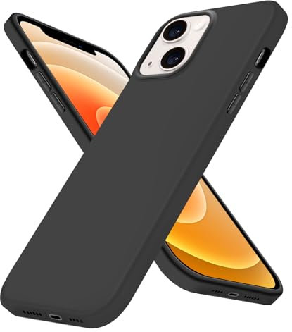 Whew für iPhone 12 Mini Hülle, Ultra Dünn Weicher Silikon Handyhülle, Matt Stoßfest Kratzfest Anti-Fingerabdruck Schutzhülle, Extrem Haltbarkeit Samtige Touch für iPhone 12 Mini Case Cover, Schwarz