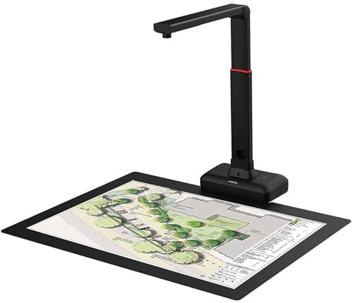 Scanner per libri di grande formato S21, scanner con fotocamera aerea A2 per libri e documenti, alta risoluzione da 23 MP, tecnologie di appiattimento automatico e rimozione delle impronte digitali